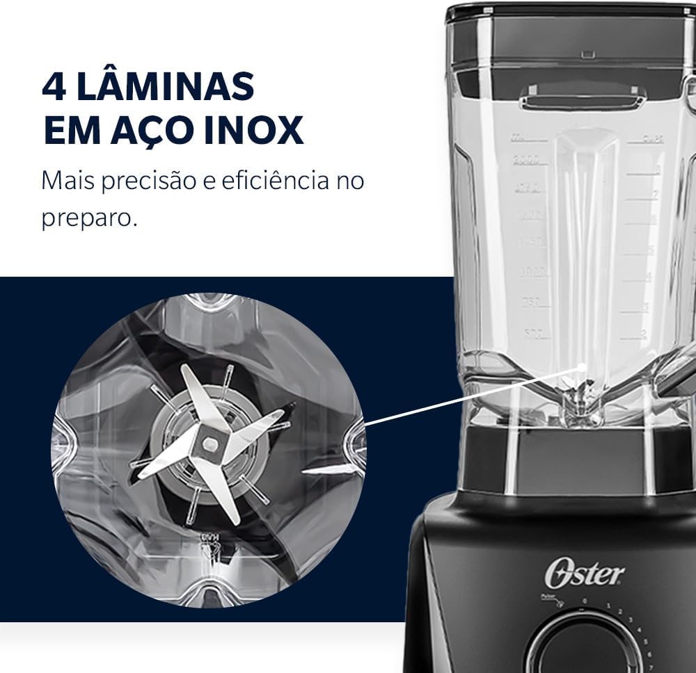 Liquidificador 1400 Full Oster Preto 3,2L - Imagem 4