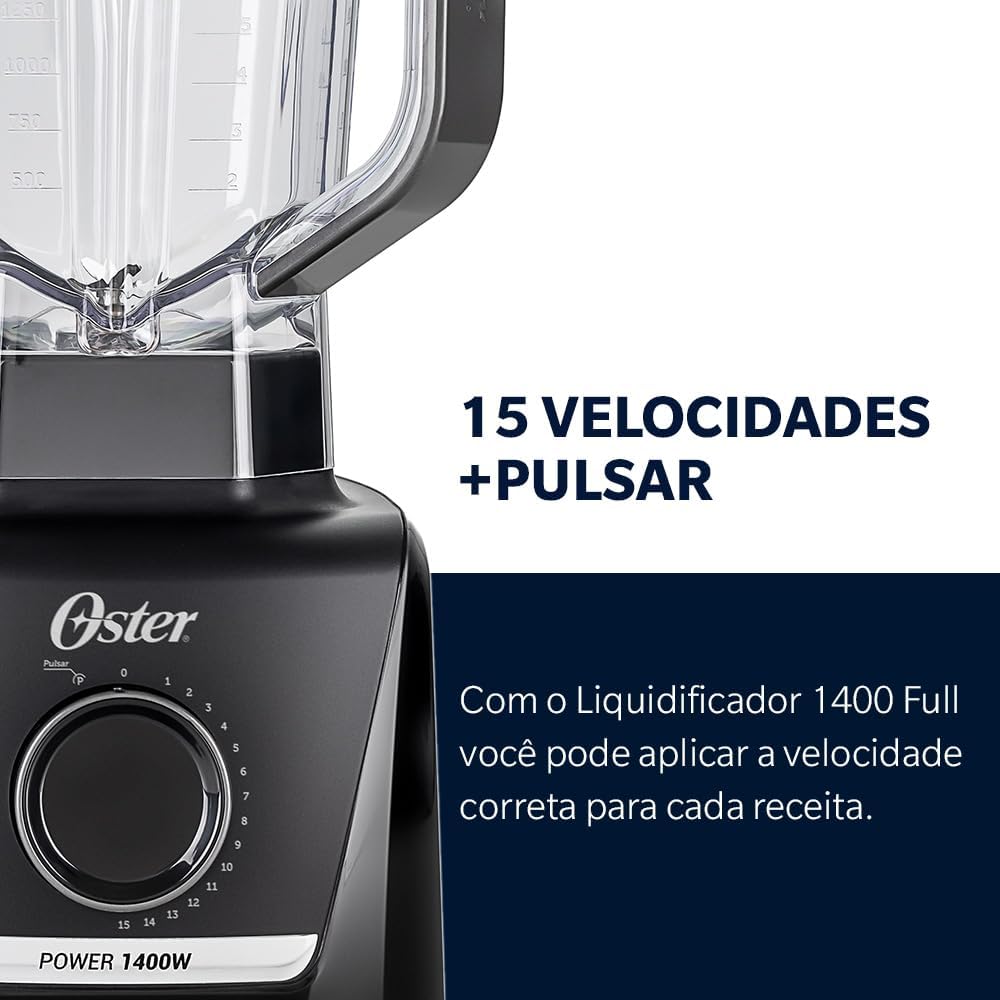 Liquidificador 1400 Full Oster Preto 3,2L - Imagem 5