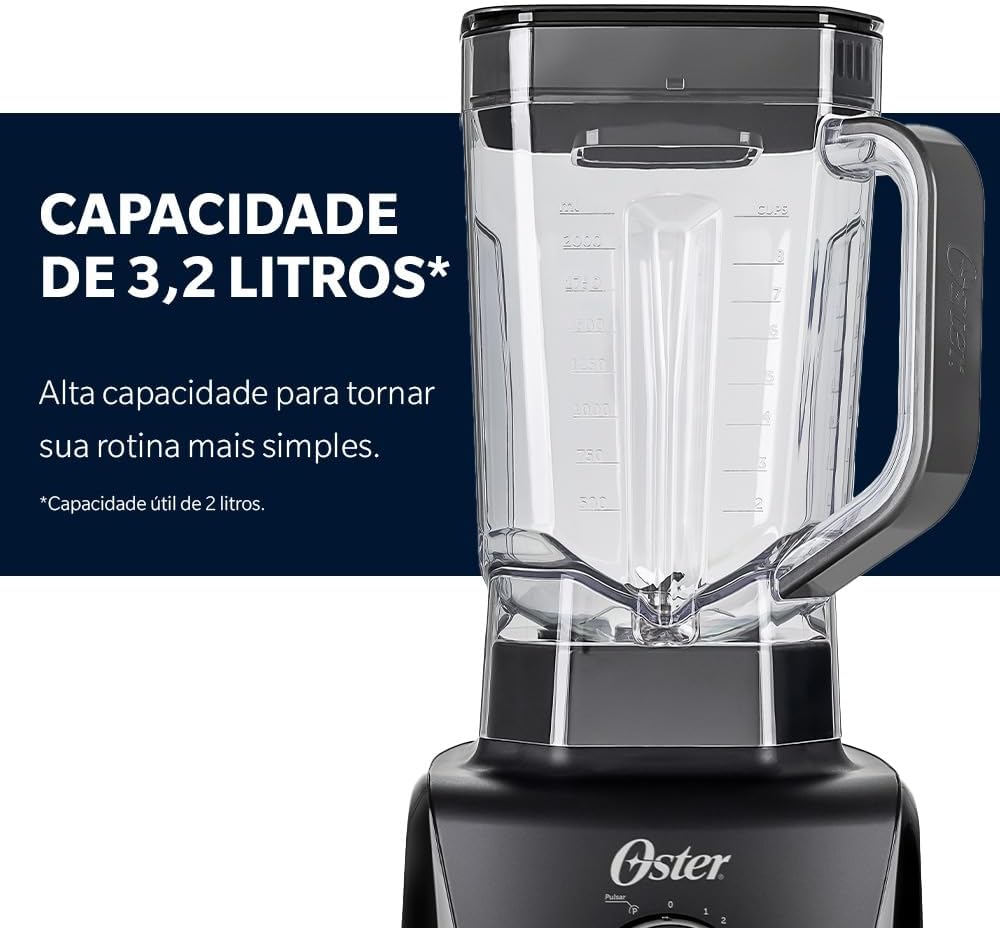Liquidificador 1400 Full Oster Preto 3,2L - Imagem 7